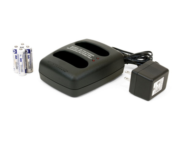 3-VOLT, DUAL DROP-IN CHARGER KIT WITH (1) CHG 3502 DUAL-BAY CHARGER AND (2) AA BAT 026-2 BATTERIES.